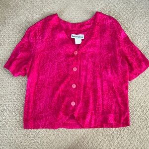 Hot pink vintage button down
